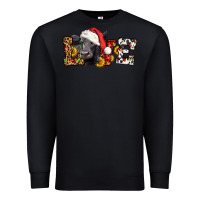 Black love christmas black angus Premium Sweatshirt - LillyAllenDesigns