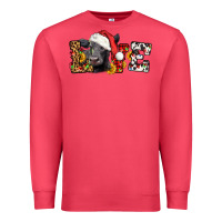 Cardinal love christmas black angus Premium Sweatshirt - LillyAllenDesigns
