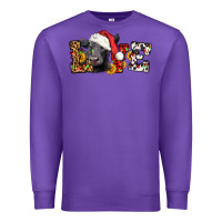 Purple love christmas black angus Premium Sweatshirt - LillyAllenDesigns