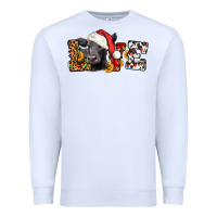 White love christmas black angus Premium Sweatshirt - LillyAllenDesigns