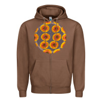 Chestnut african fabric pattern round earrings 4 Zipper Hoodie - BundleAndBundleShop