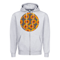 Heather Grey african fabric pattern round earrings 4 Zipper Hoodie - BundleAndBundleShop