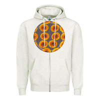 Oatmeal Heather african fabric pattern round earrings 4 Zipper Hoodie - BundleAndBundleShop