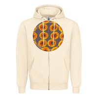 Sandshell african fabric pattern round earrings 4 Zipper Hoodie - BundleAndBundleShop