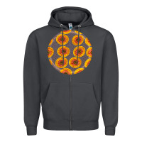 Smoke african fabric pattern round earrings 4 Zipper Hoodie - BundleAndBundleShop