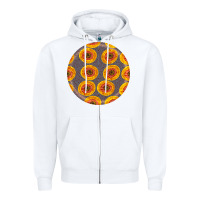 White african fabric pattern round earrings 4 Zipper Hoodie - BundleAndBundleShop