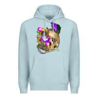 Blue Mist mardi gras skull Premium Hoodie - FaDigitalArtStudio