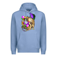 Colony Blue mardi gras skull Premium Hoodie - FaDigitalArtStudio
