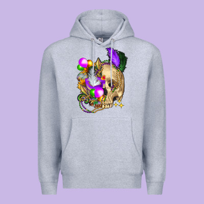 Mardi Gras Skull Premium Hoodie Designed By Fadigitalartstudio