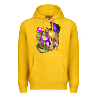Lemon mardi gras skull Premium Hoodie - FaDigitalArtStudio