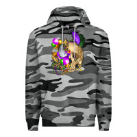 Slate Camo mardi gras skull Premium Hoodie - FaDigitalArtStudio