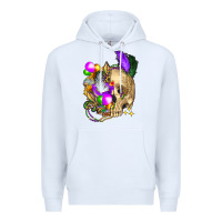 White mardi gras skull Premium Hoodie - FaDigitalArtStudio