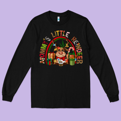 Mommys Little Reindeer Christmas Long Sleeve Tee Designed By Cowgirlartshop