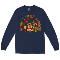 Navy mommys little reindeer christmas Long Sleeve Tee - CowGirlArtShop