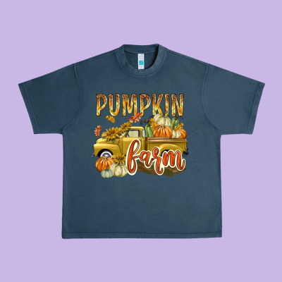 Pumpkin Farm With Truck Urban Heavy Tee Designed By Texasbilliewilder