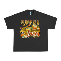 Pigment Black Pumpkin farm with truck Urban Heavy Tee - texasbilliewilder