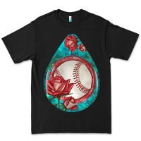 Black baseball and western roses teardrop  7 Premium Tee - BundleAndBundleShop