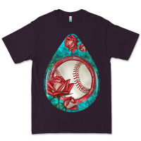 Plum baseball and western roses teardrop  7 Premium Tee - BundleAndBundleShop