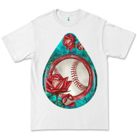 White baseball and western roses teardrop  7 Premium Tee - BundleAndBundleShop