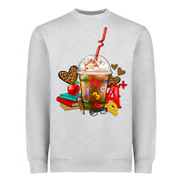 Heather Grey teacher frappe coffee Heavyweight Sweatshirt - FaDigitalArtStudio