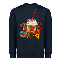 Navy teacher frappe coffee Heavyweight Sweatshirt - FaDigitalArtStudio