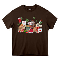 Chocolate Brown nurse coffee cups Heavy Core Tee - MaliasSmallBusiness