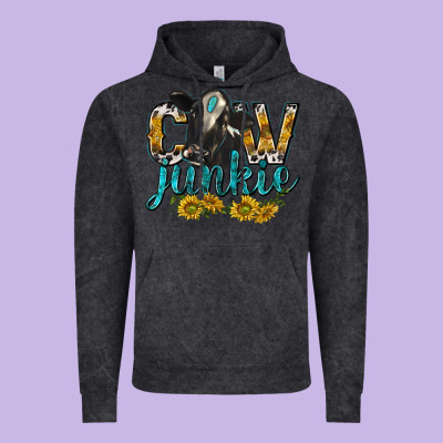Cow Junkie With Cow Vintage Hoodie Designed By Texasbilliewilder