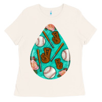 Bone baseball and western roses teardrop  5 Ladies Tee - BundleAndBundleShop