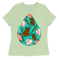 Matcha baseball and western roses teardrop  5 Ladies Tee - BundleAndBundleShop