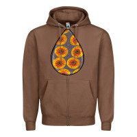 Chestnut african fabric pattern teardrop earrings 5 Zipper Hoodie - BundleAndBundleShop