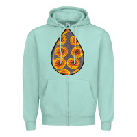 Seafoam african fabric pattern teardrop earrings 5 Zipper Hoodie - BundleAndBundleShop
