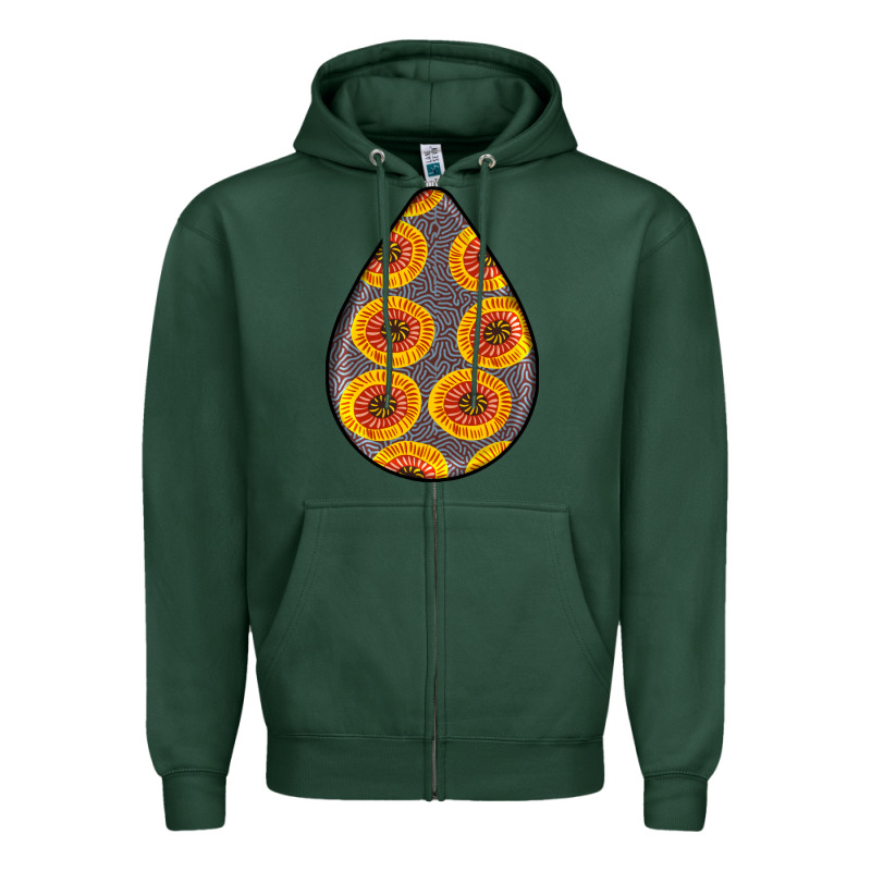 African Fabric Pattern Teardrop Earrings 5 Zipper Hoodie by BundleAndBundleShop | Teevron