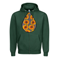 Sports Green african fabric pattern teardrop earrings 5 Zipper Hoodie - BundleAndBundleShop