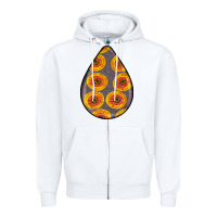 White african fabric pattern teardrop earrings 5 Zipper Hoodie - BundleAndBundleShop