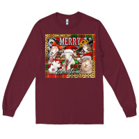 Burgundy merry Christmas goats tumbler Long Sleeve Tee - Jasminsmagicworld