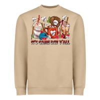 Mushroom It's Game Day Y'all Baseball Coffee Cups Heavyweight Sweatshirt - FaDigitalArtStudio