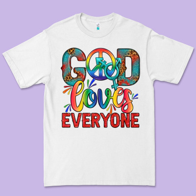 Lgbtq God Loves Everyone With Unicorn Premium Tee Designed By Bundleandbundleshop