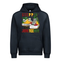 Navy steppin' into juneteenth Urban Hoodie - BarkalooDesign