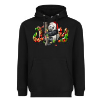 Black panda joy christmas Heavyweight Hoodie - LillyAllenDesigns