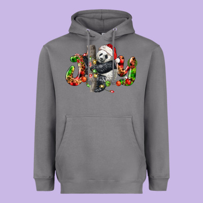 Panda Joy Christmas Heavyweight Hoodie Designed By Lillyallendesigns