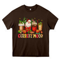 Chocolate Brown Christmas Santa coffee cups current mood Heavy Core Tee - MaliasSmallBusiness