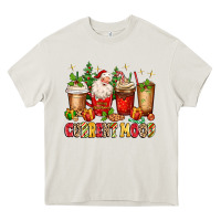 Cream Christmas Santa coffee cups current mood Heavy Core Tee - MaliasSmallBusiness