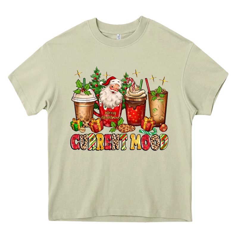 Christmas Santa Coffee Cups Current Mood Heavy Core Tee by MaliasSmallBusiness | Teevron