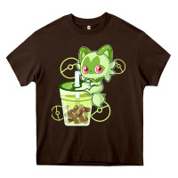 Chocolate Brown sprigatito matcha bubble classic . Heavy Core Tee - tuanDangUi