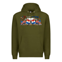Army Green red white and boozy libbey glass Premium Hoodie - RanaPortraitStore