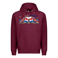 Burgundy red white and boozy libbey glass Premium Hoodie - RanaPortraitStore