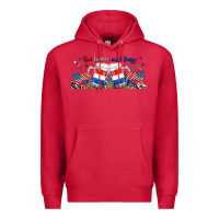Cardinal red white and boozy libbey glass Premium Hoodie - RanaPortraitStore