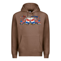 Chestnut red white and boozy libbey glass Premium Hoodie - RanaPortraitStore