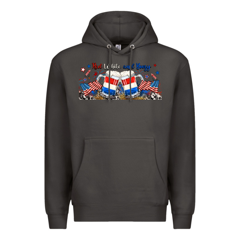 Red White And Boozy Libbey Glass Premium Hoodie by RanaPortraitStore | Teevron