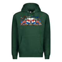 Sports Green red white and boozy libbey glass Premium Hoodie - RanaPortraitStore
